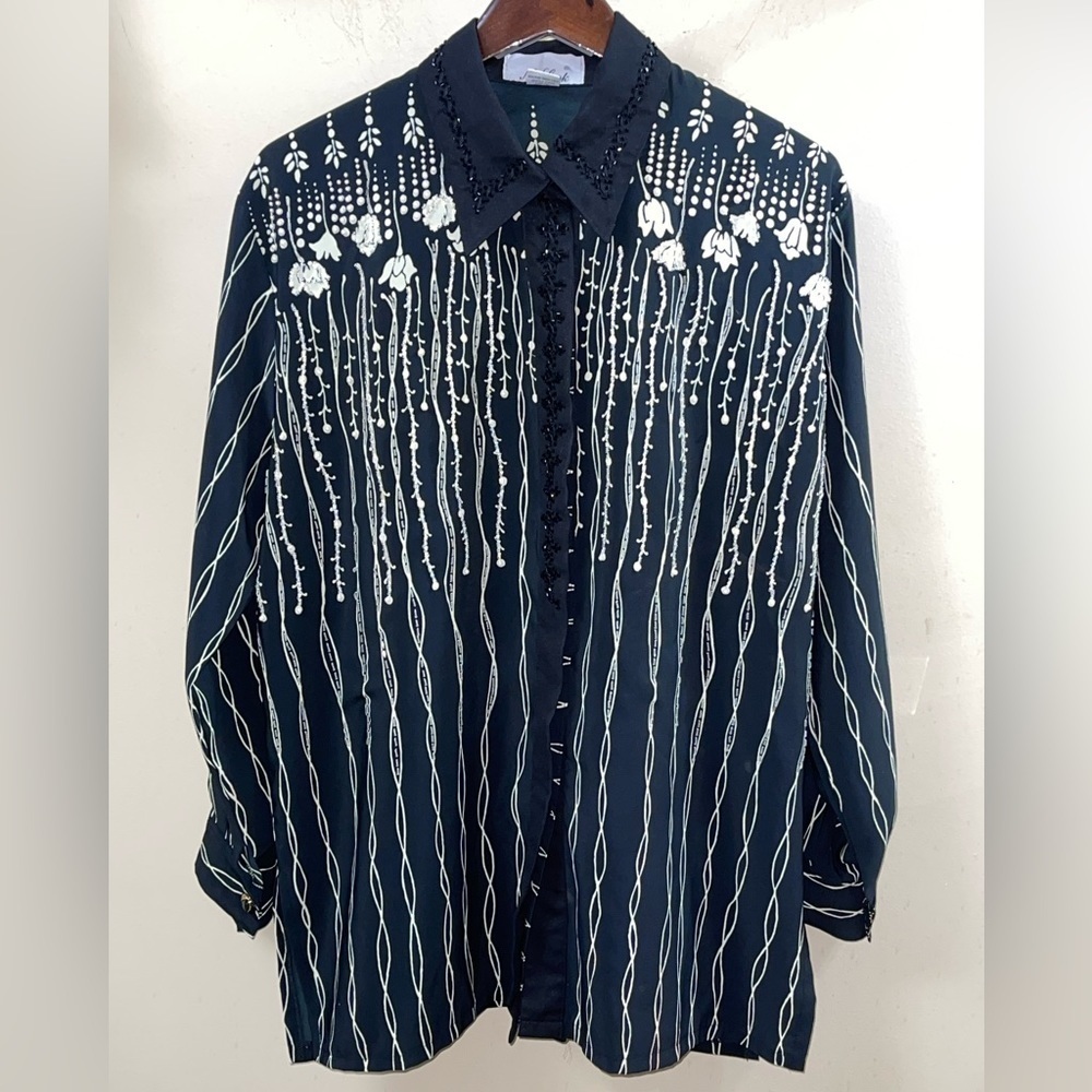 VINTAGE Nu-Look Beaded Blouse Size Free Size